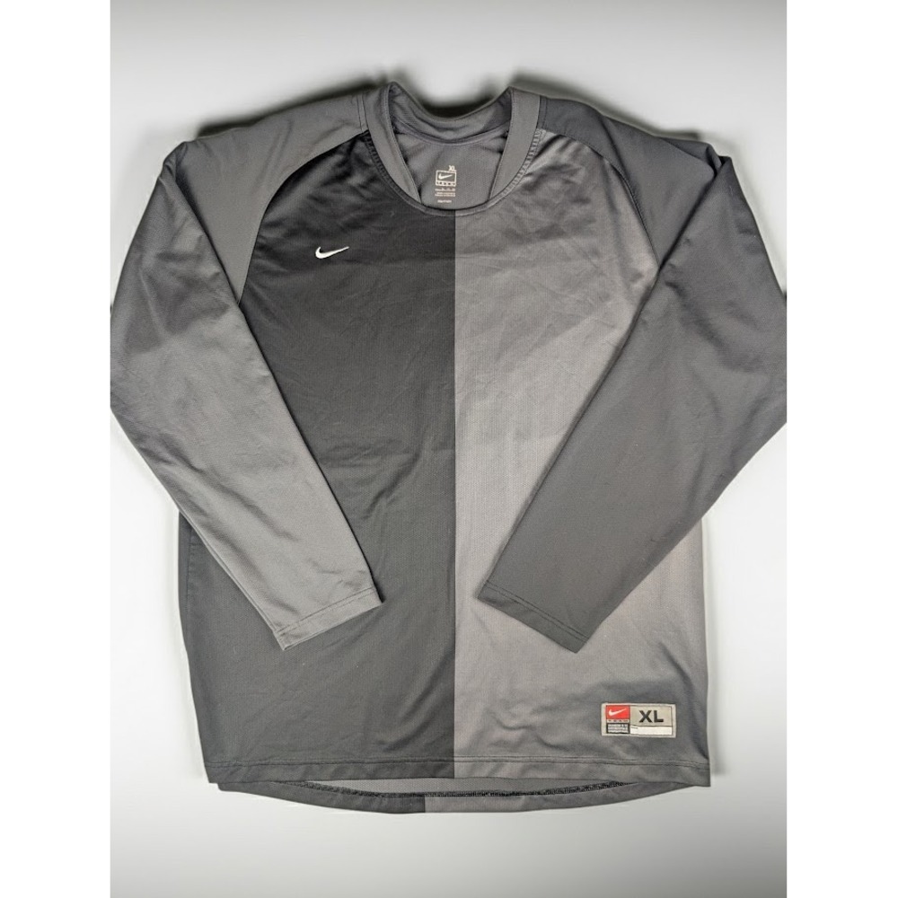 Nike Dri-Fit Long Sleeve Baseball Training Jersey Men's XL Black Gray